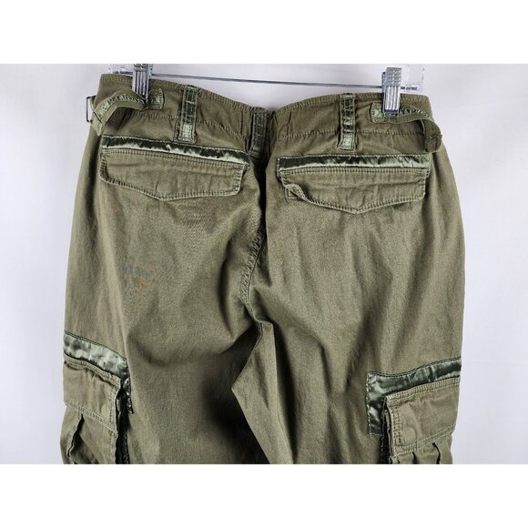 Abercrombie Fitch Pants Womens 30/10L Vtg Y2K Green Cargo Utility Paratrooper - Picture 10 of 11